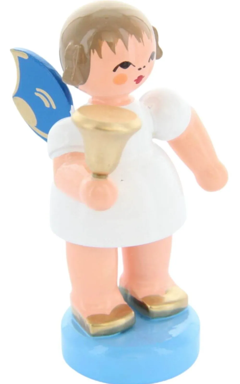 Figurenland Uhlig GmbH Weihnachtsengel*Weihnachtsengel mit Glocke und blauen Flügeln von Figurenland Uhlig