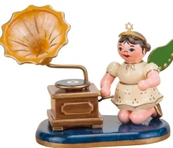 Hubrig Volkskunst Weihnachtsengel*Weihnachtsengel mit Grammophon, 7 cm von