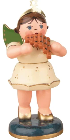 Hubrig Volkskunst Weihnachtsengel*Weihnachtsengel mit Panflöte, 7 cm von