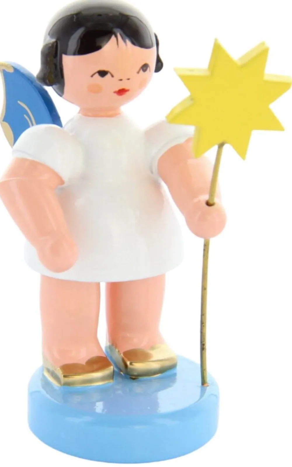 Figurenland Uhlig GmbH Weihnachtsengel*Weihnachtsengel mit Stern und blauen Flügeln von Figurenland Uhlig