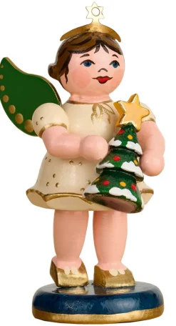 Hubrig Volkskunst Weihnachtsengel*Weihnachtsengel mit Tannenbaum, 6 cm von