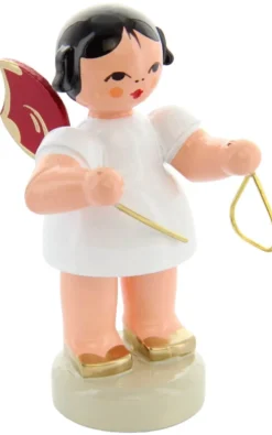Figurenland Uhlig GmbH Weihnachtsengel*Weihnachtsengel mit Triangel und roten Flügeln von Figurenland Uhlig