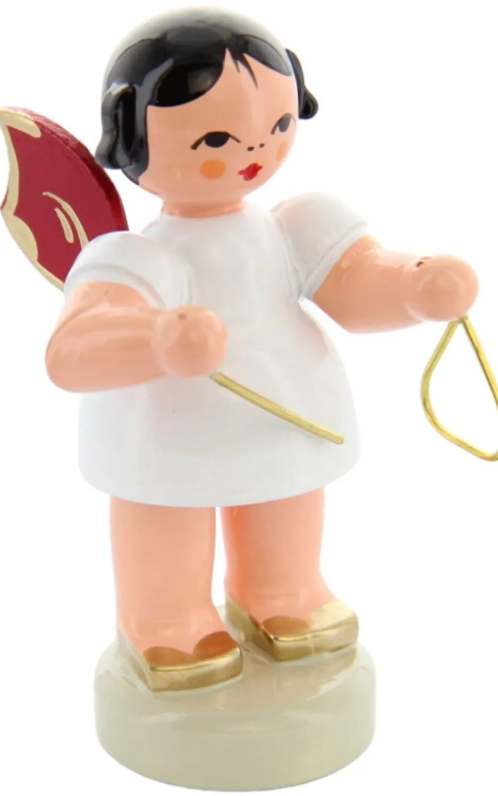 Figurenland Uhlig GmbH Weihnachtsengel*Weihnachtsengel mit Triangel und roten Flügeln von Figurenland Uhlig