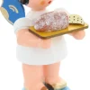 Figurenland Uhlig GmbH Weihnachtsengel*Weihnachtsengel stehend mit Stollenbrett und blauen Flügeln von