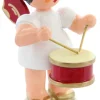Figurenland Uhlig GmbH Weihnachtsengel*Weihnachtsengel stehend mit Trommel und roten Flügeln von