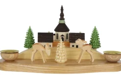 Knuth Neuber Auslaufartikel | Kerzenhalter Weihnachten*Weihnachtskerzenhalter Dorf mit Rehe von