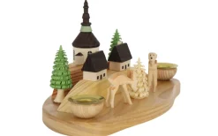 Knuth Neuber Auslaufartikel | Kerzenhalter Weihnachten*Weihnachtskerzenhalter Dorf mit Rehe von