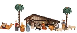 Theo Lorenz Weihnachtsfiguren*Weihnachtskrippe mit Stall, 18 - teilig von