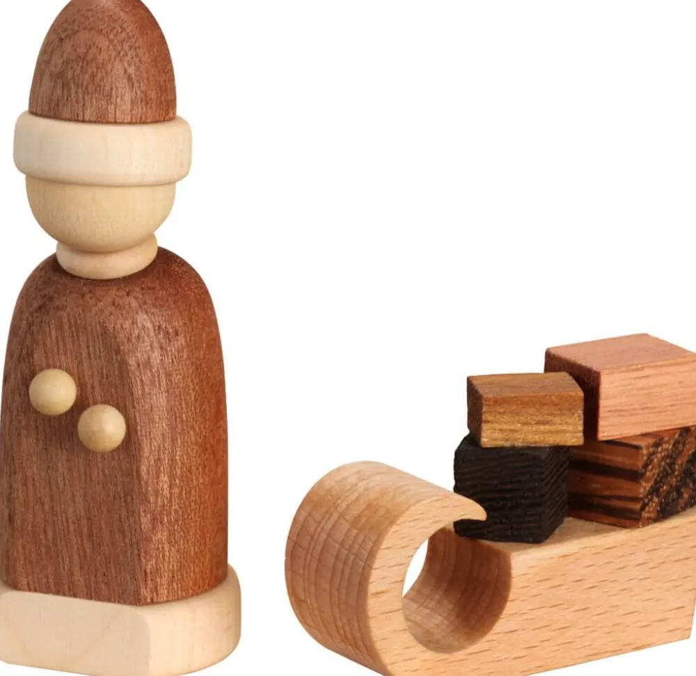 Seiffener Volkskunst eG Weihnachtsfiguren*Weihnachtsmann mit Schlitten, ausführung von