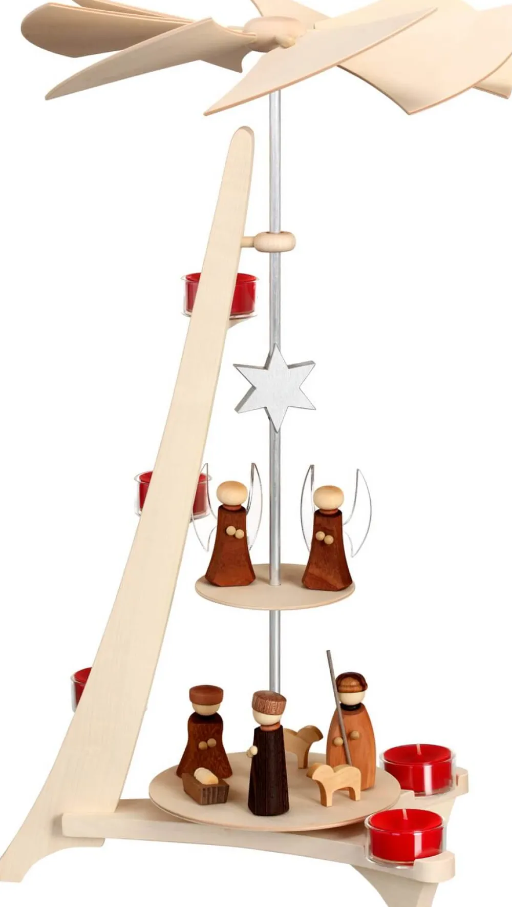 Seiffener Volkskunst eG Weihnachtspyramiden*Weihnachtspyramide Christi Geburt mit Engel, L-Form von Seiffener Volkskunst