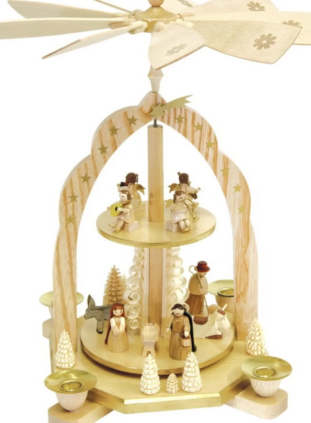Richard Glässer GmbH Weihnachtspyramiden*Weihnachtspyramide Christi Geburt mit Engeln, 2-stöckig von Richard Glässer