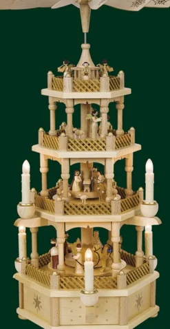 Richard Glässer GmbH Einzelstücke | Weihnachtspyramiden*Weihnachtspyramide Christi Geburt, 4 - stöckig, elektrisch von Richard Glässer