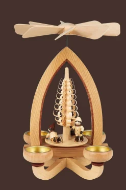 Heinz Lorenz Weihnachtspyramiden*Weihnachtspyramide Eisläufer für Teelichte, 28 cm von