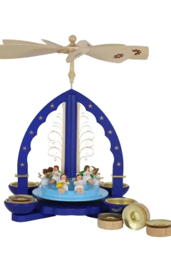 Richard Glässer GmbH Weihnachtspyramiden*Weihnachtspyramide Engelkonzert, blau, 28 cm von Richard Glässer