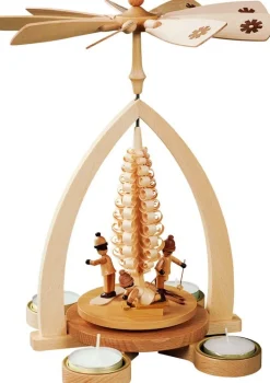 Richard Glässer GmbH Weihnachtspyramiden*Weihnachtspyramide für Teelichte mit Winterkinder, 28cm, von Richard Glässer