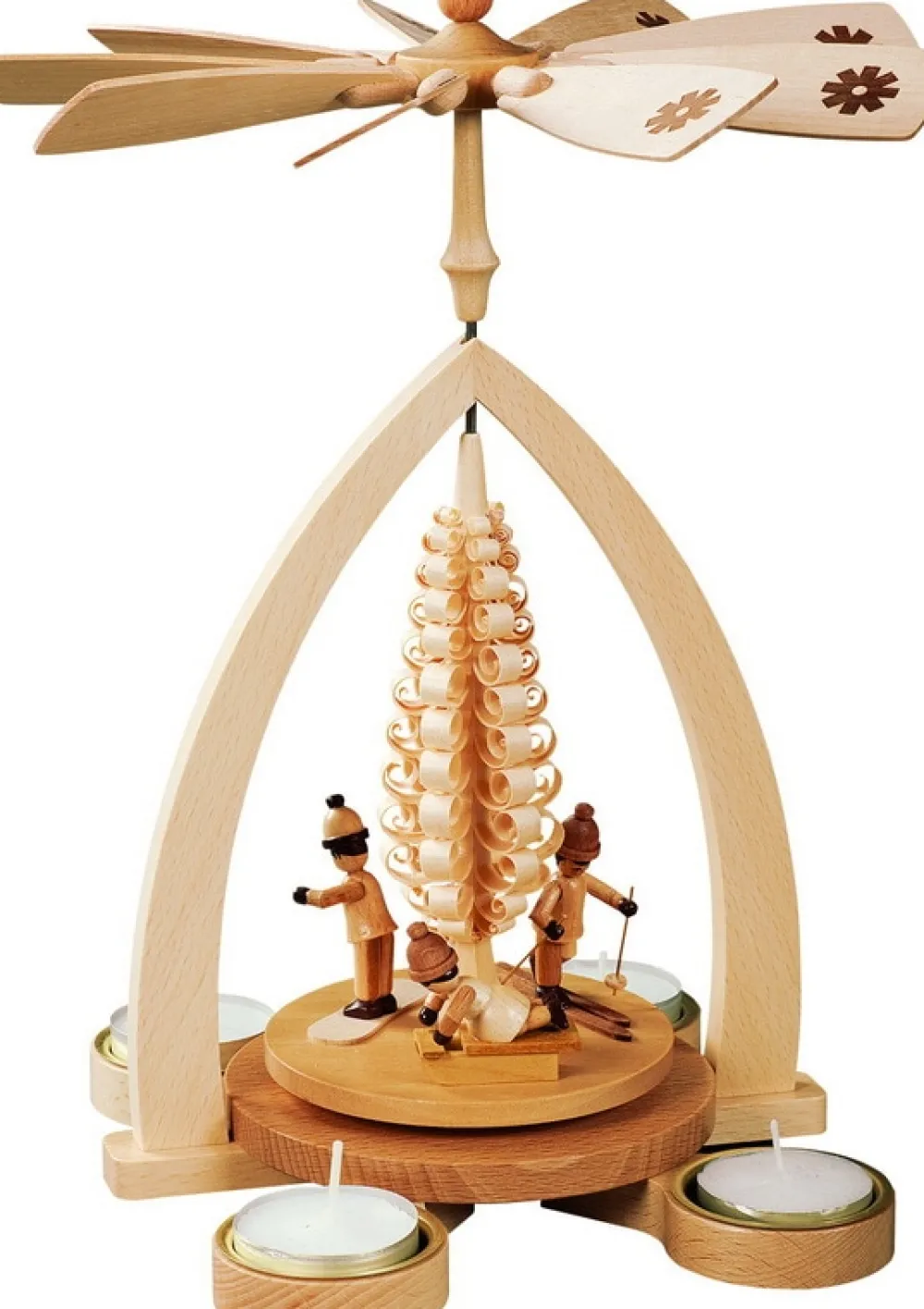 Richard Glässer GmbH Weihnachtspyramiden*Weihnachtspyramide für Teelichte mit Winterkinder, 28cm, von Richard Glässer