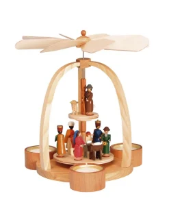 Knuth Neuber Weihnachtspyramiden*Weihnachtspyramide für Teelichte mit Heilige Familie, , 24 cm von