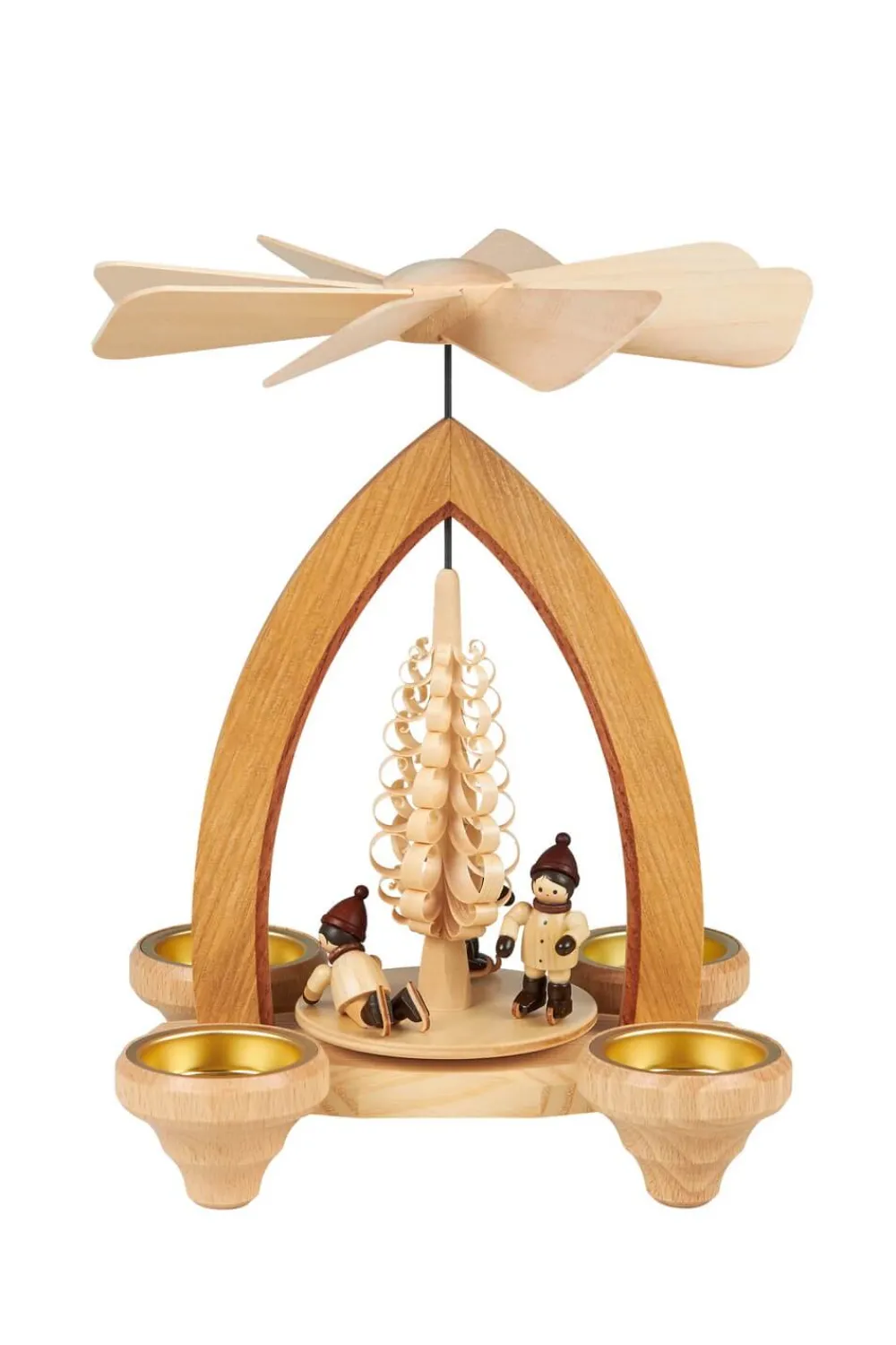 Heinz Lorenz Teelichtpyramiden | Weihnachtspyramiden*Weihnachtspyramide für Teelichte Eisläufer, 26 cm, von