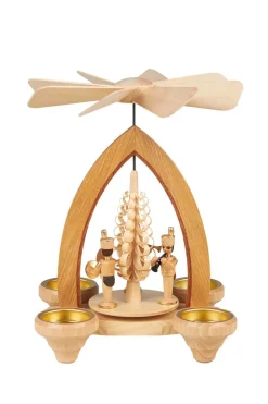 Heinz Lorenz Teelichtpyramiden*Weihnachtspyramide für Teelichte Bergleute, 26 cm von