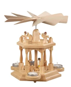 Albin Preißler Teelichtpyramiden | Weihnachtspyramiden*Weihnachtspyramide für Teelichte mit Heilige Familie, 29 cm, von