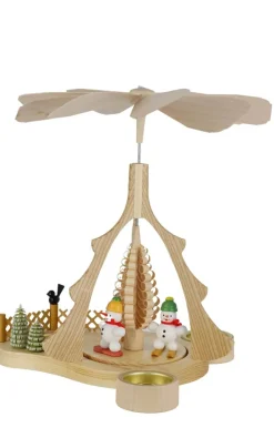 Zenker Neuheiten | Teelichtpyramiden*Weihnachtspyramide für Teelichte mit Schneemänner, 26 cm, von Ralf