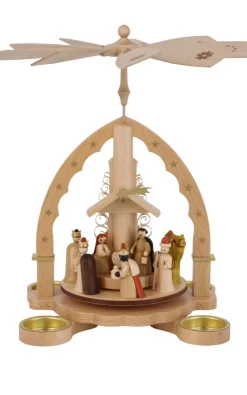 Richard Glässer GmbH Neuheiten | Auslaufartikel*Weihnachtspyramide für Teelichte Christi Geburt, 27 cm von Richard Glässer