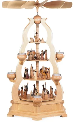 Müller Kleinkunst Einzelstücke | Neuheiten*Weihnachtspyramide für Teelichter Heilige Geschichte, 64 cm von
