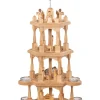 Albin Preißler Einzelstücke | Teelichtpyramiden*Weihnachtspyramide für Teelichte Heilige Familie, 4–stöckig von