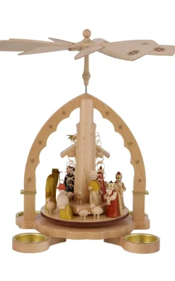 Richard Glässer GmbH Neuheiten | Auslaufartikel*Weihnachtspyramide für Teelichte Christi Geburt, 27 cm von Richard Glässer
