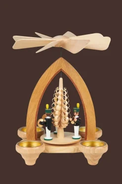 Heinz Lorenz Neuheiten | Teelichtpyramiden*Weihnachtspyramide für Teelichte Bergleute, farbig, 26 cm von