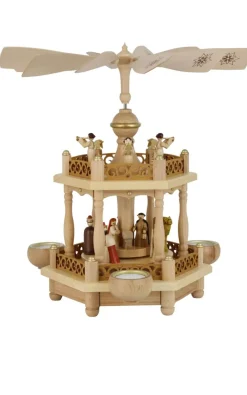 Richard Glässer GmbH Weihnachtspyramiden*Weihnachtspyramide für Teelichte Heilige Familie, 1 - stöckig, 35 cm von Richard Glässer