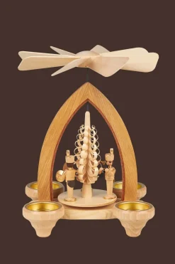 Heinz Lorenz Teelichtpyramiden*Weihnachtspyramide für Teelichte Bergleute, 26 cm von