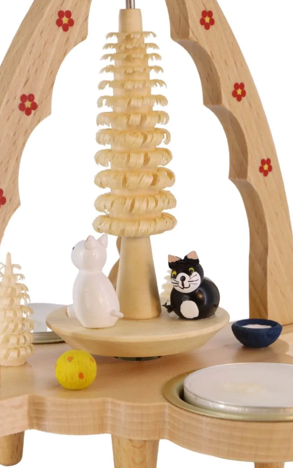 Richard Glässer GmbH Neuheiten | Auslaufartikel*Weihnachtspyramide für Teelichte mit Katzen, 20 cm von Richard Glässer