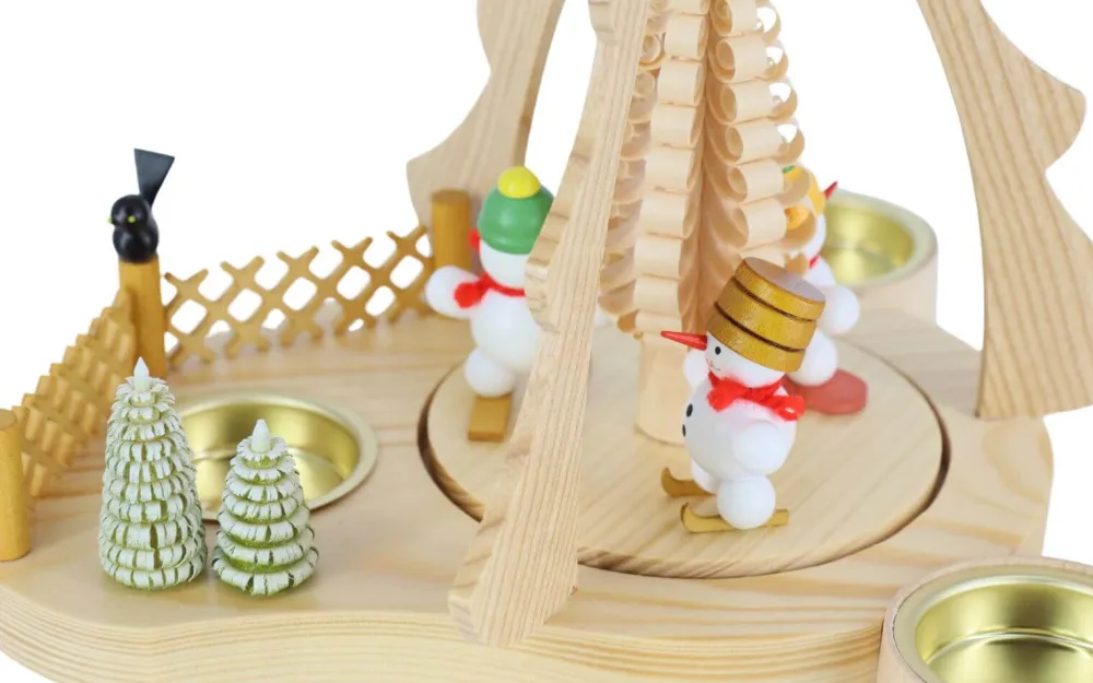 Zenker Neuheiten | Teelichtpyramiden*Weihnachtspyramide für Teelichte mit Schneemänner, 26 cm, von Ralf