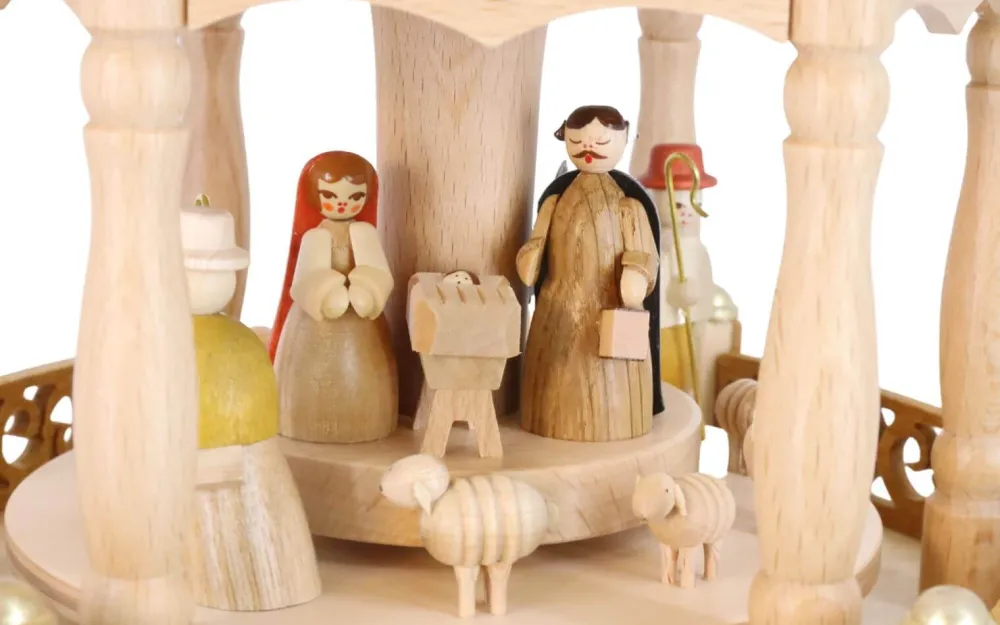 Richard Glässer GmbH Einzelstücke | Weihnachtspyramiden*Weihnachtspyramide für Teelichte Heilige Geschichte, 5 - stöckig, 74 cm von Richard Glässer