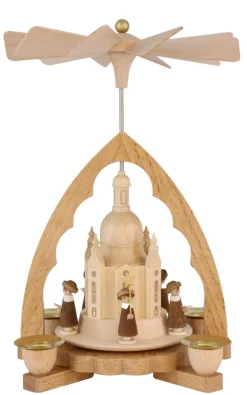 Richard Glässer GmbH Neuheiten | Weihnachtspyramiden*Weihnachtspyramide Frauenkirche Dresden, 20 cm von Richard Glässer