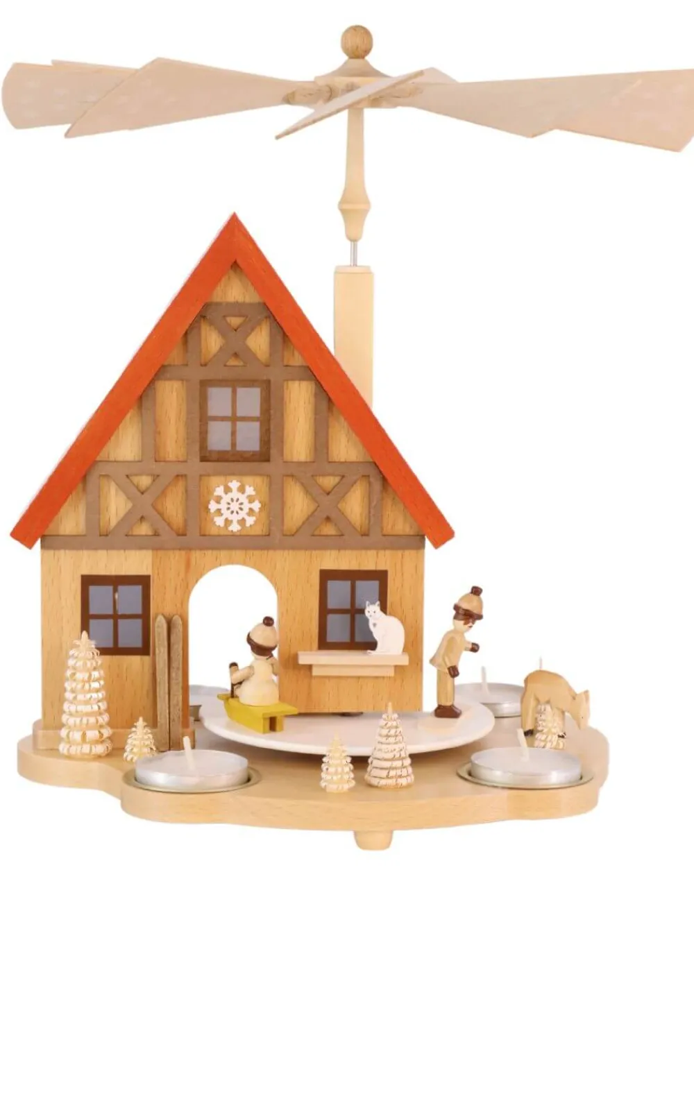 Richard Glässer GmbH Weihnachtspyramiden*Weihnachtspyramide Haus mit Winterkinder, 29 cm von Richard Glässer