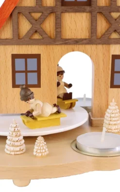 Richard Glässer GmbH Weihnachtspyramiden*Weihnachtspyramide Haus mit Winterkinder, 29 cm von Richard Glässer
