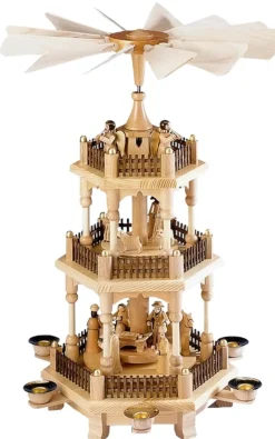 Theo Lorenz Weihnachtspyramiden*Weihnachtspyramide Heilige Familie, 3 - stöckig, 45 cm von