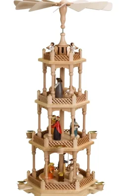 Theo Lorenz Einzelstücke | Auslaufartikel*Weihnachtspyramide Heilige Familie, 4 - stöckig, 66 cm von
