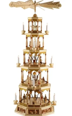 Richard Glässer GmbH Einzelstücke | Weihnachtspyramiden*Weihnachtspyramide Heilige Geschichte, 5 - stöckig, elektrisch, 123 cm von Richard Glässer