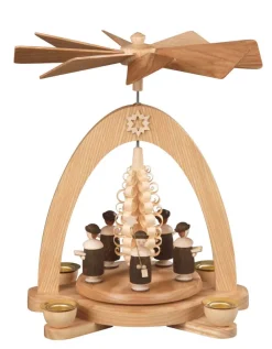 Albin Preißler Neuheiten | Weihnachtspyramiden*Weihnachtspyramide Kurrende und Spanbaum, , 20 cm von