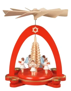 Albin Preißler Weihnachtspyramiden*Weihnachtspyramide mit 5 Engeln, rot, 28 cm von