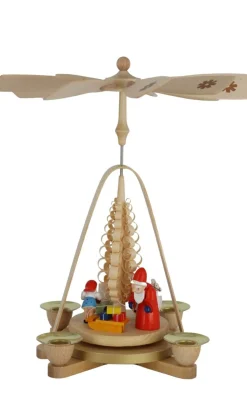 Richard Glässer GmbH Weihnachtspyramiden*Weihnachtspyramide mit Bescherung, natur, 28 cm von Richard Glässer