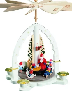 Richard Glässer GmbH Auslaufartikel*Weihnachtspyramide mit Bescherung, weiß, 27 cm von Richard Glässer