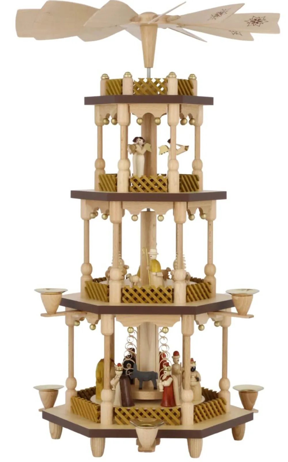 Richard Glässer GmbH Auslaufartikel | Weihnachtspyramiden*Weihnachtspyramide mit Christi Geburt, 3 – stöckig, 54 cm von Richard Glässer