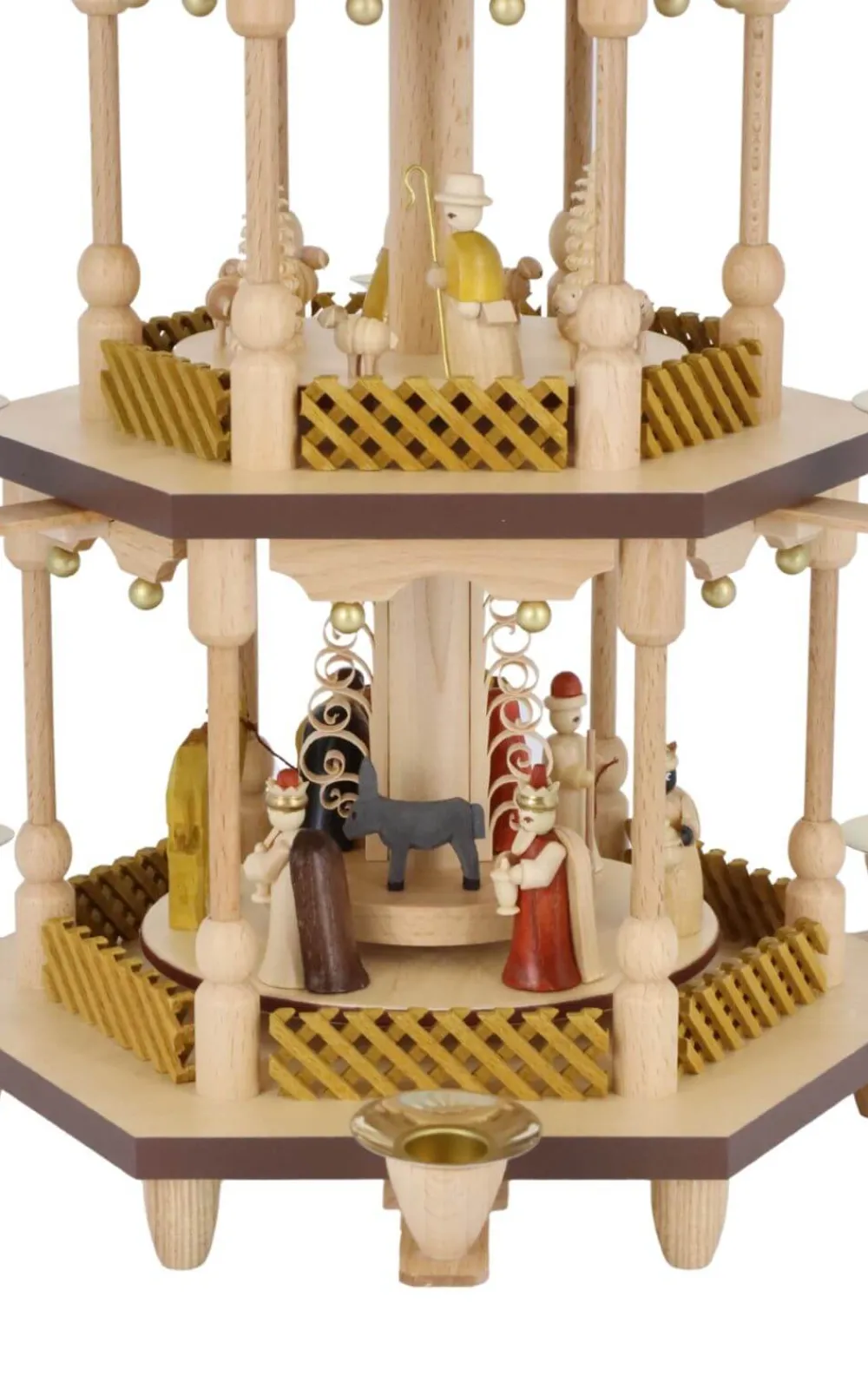 Richard Glässer GmbH Auslaufartikel | Weihnachtspyramiden*Weihnachtspyramide mit Christi Geburt, 3 – stöckig, 54 cm von Richard Glässer