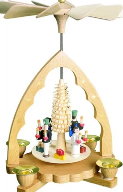 Richard Glässer GmbH Weihnachtspyramiden*Weihnachtspyramide mit Engel und Bergmann, 19 cm von Richard Glässer