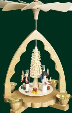 Richard Glässer GmbH Weihnachtspyramiden*Weihnachtspyramide mit Engel und Bergmann, 19 cm von Richard Glässer