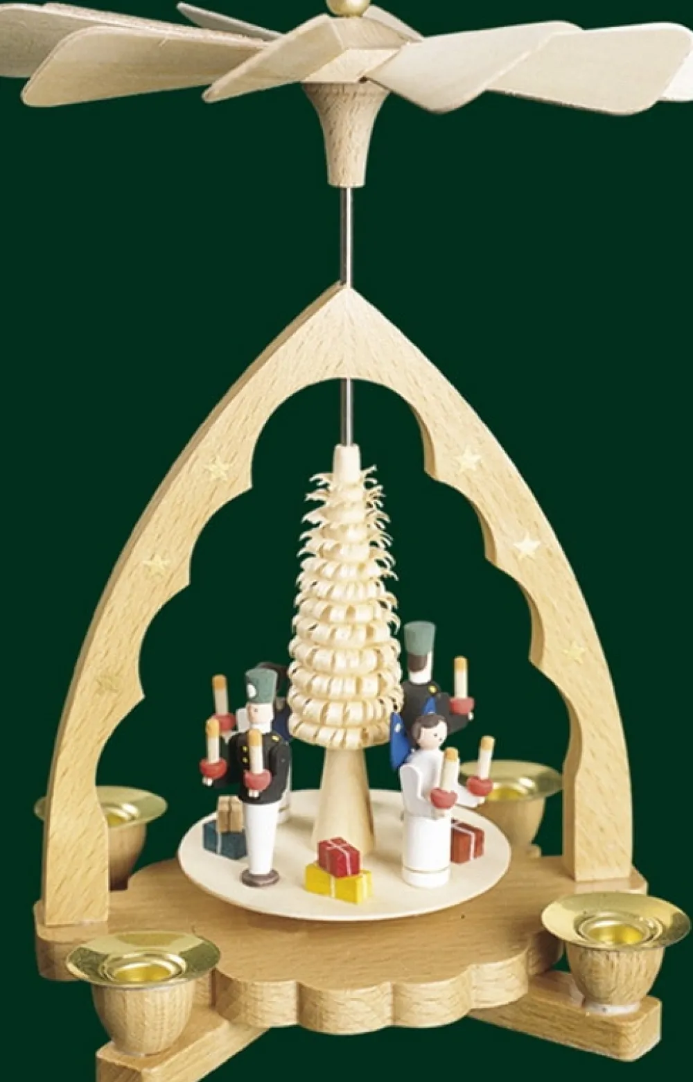 Richard Glässer GmbH Weihnachtspyramiden*Weihnachtspyramide mit Engel und Bergmann, 19 cm von Richard Glässer